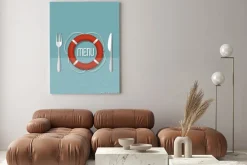 Obraz: Retro design menu dla restauracji z owocami morza - odmiana 5