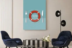 Obraz: Retro design menu dla restauracji z owocami morza - odmiana 5