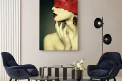 Obraz: Retro kobieta wih wstążką