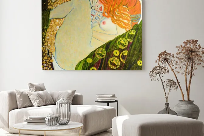 Obraz: Rudowłosa kobieta sztuka inspirowana gustavem klimtem