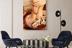 Obraz: Samice stóp w salonie spa w sprawie procedury pedicure