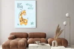Obraz: Scandinavian africa giraffe banner. tall spotted animal with
