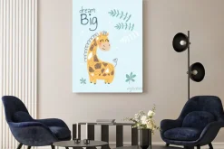 Obraz: Scandinavian africa giraffe banner. tall spotted animal with