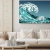 Obraz: Sea wave in oriental vintage style. hand drawn realistic vector