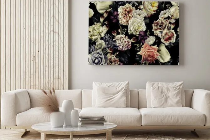 Obraz: Seamless floral pattern with flowers, watercolor. template design