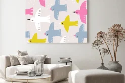 Obraz: Seamless pattern with cute birds. childish print. vector hand