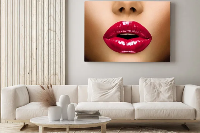 Obraz: Seksowne usta. pocałunek