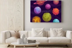 Obraz: Set of cartoon fantastic planet on space background