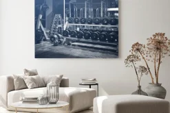 Obraz: Siłownia z hantlami i ciężarami