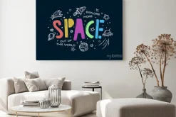 Obraz: Slogan doodle motyw kosmiczny. ilustracji wektorowych.