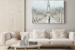 Obraz: Spacer w paryżu widok na wieże eiffla