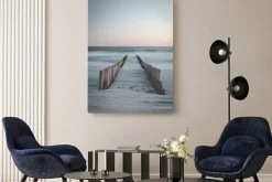 Obraz: Spokojny zachód słońca nad plażą w holandii