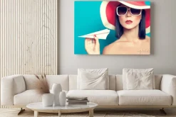 Obraz: Summer girl gospodarstwa samolotu