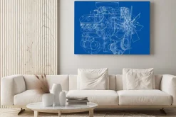 Obraz: Szkic silnika. 3d ilustracja