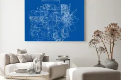 Obraz: Szkic silnika. 3d ilustracja