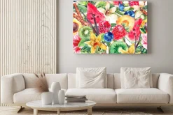 Obraz: Tropical watercolor natural healthy food eco seamless pattern