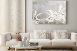 Obraz: Tropikalne liście palm na betonie