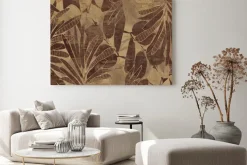 Obraz: Tropikalne liście w ciemnych kolorach