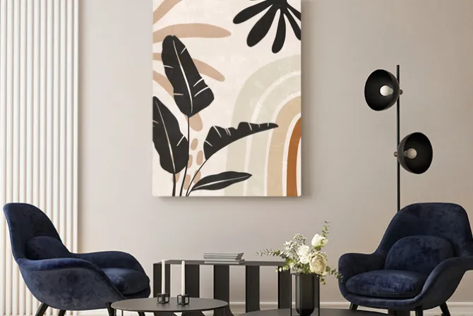 Obraz: Tropikalne liście w stylu boho