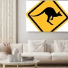 Obraz: Żółty znak z kangurem