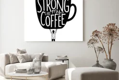 Obraz: Vector illustration with boy holding big cup and lettering text