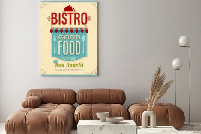 Obraz: Vintage bistro poster. ilustracji wektorowych.