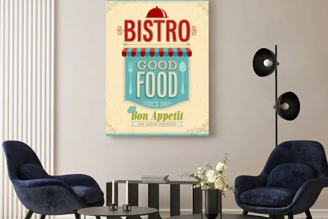 Obraz: Vintage bistro poster. ilustracji wektorowych.