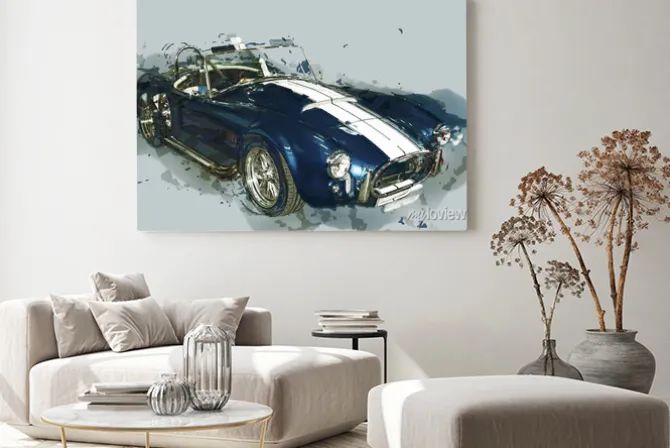 Obraz: Vintage sport car drawn illustration