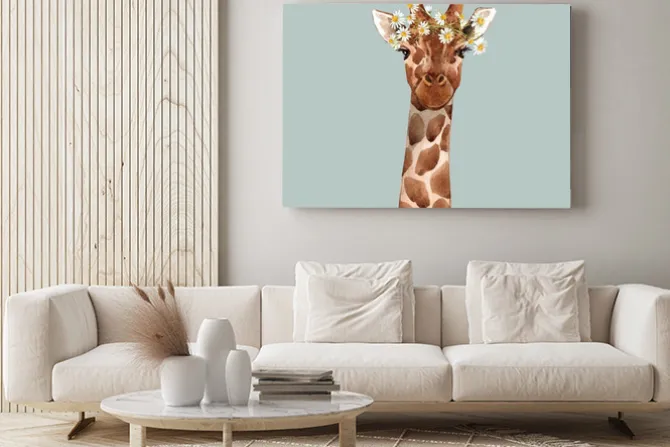 Obraz: Watercolor giraffe vector portrait