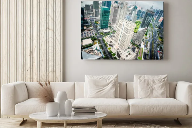 Obraz: Widok na dzielnicę finansową lujiazui w szanghaju