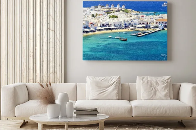 Obraz: Widok na grecką wyspę mykonos