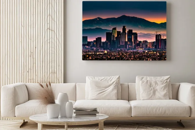 Obraz: Widok na los angeles o wschodzie słońca