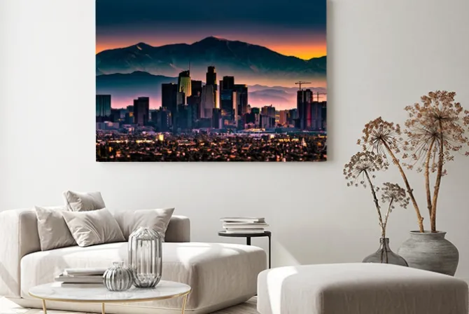 Obraz: Widok na los angeles o wschodzie słońca
