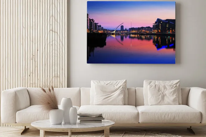 Obraz: Widok z rzeki na dublin nocą