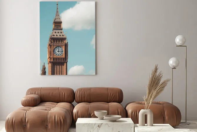 Obraz: Wieża zegarowa big ben w londynie na tle nieba