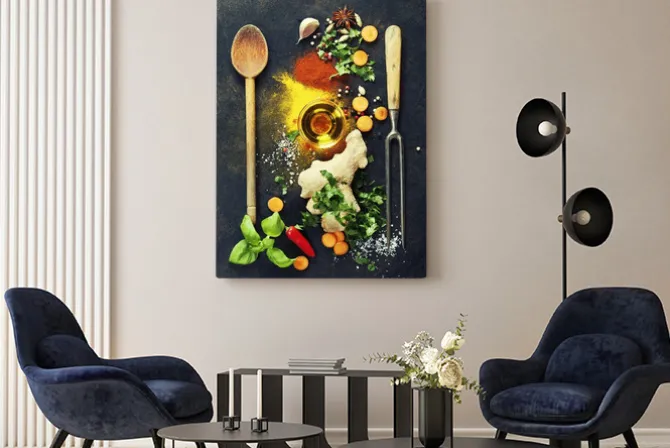 Obraz: Świeże składniki na ciemnym tle