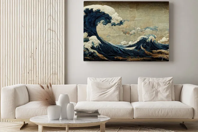 Obraz: Wielka fala w stylu abstrakcyjnym