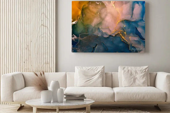 Obraz: Wielokolorowa tekstura przypominająca marmur