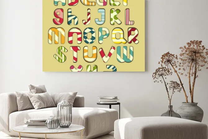 Obraz: Wielokolorowe paski alfabet