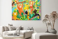 Obraz: Wild animals in colorful african jungle design for kids. vibrant