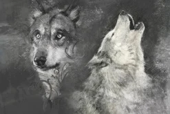 Obraz: Wilki wyjące do księżyca