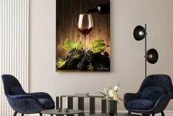 Obraz: Winogrona z kieliszkiem wina