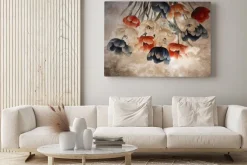 Obraz: Wiszące kolorowe kwiaty tulipanów