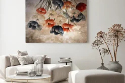 Obraz: Wiszące kolorowe kwiaty tulipanów