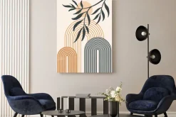 Obraz: Wzór w stylu boho kształty geometryczne i rośliny