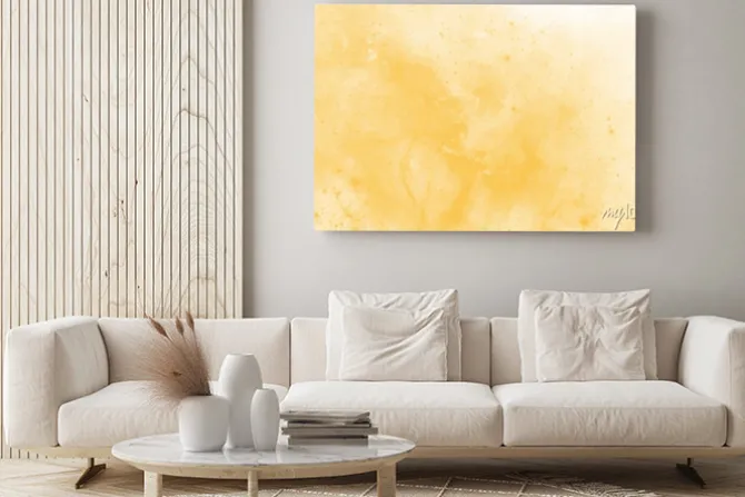 Obraz: Yellow watercolor background for your design, watercolor background