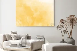 Obraz: Yellow watercolor background for your design, watercolor background