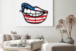 Obraz: Zakręcony usta flaga usa