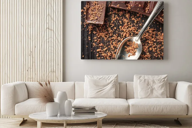 Obraz: Zbliżenie z ciemnej czekolady