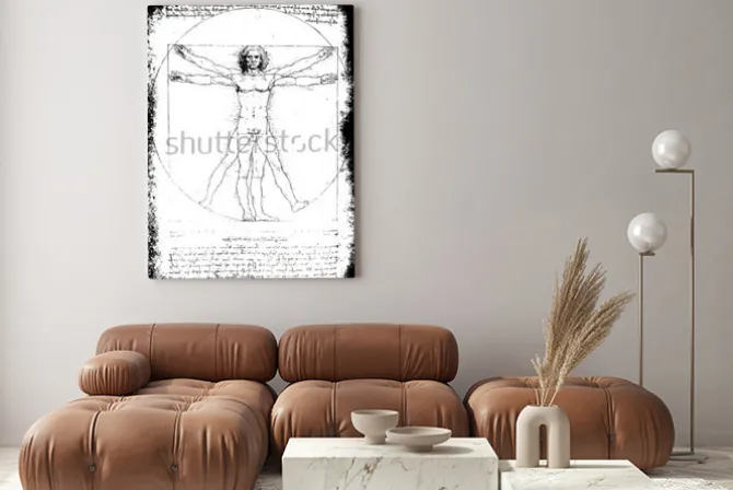 Obraz: Zdjęcie człowieka witruwiańskiego leonarda da vinci z 1492 roku